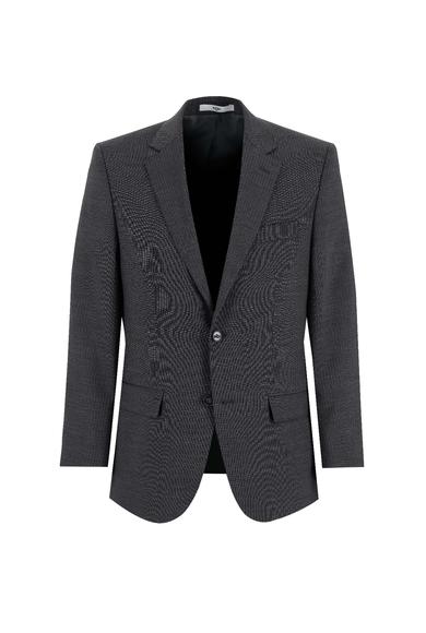 Erkek Giyim - KOYU FÜME 68 Beden Yünlü Klasik Çizgili Takım Elbise