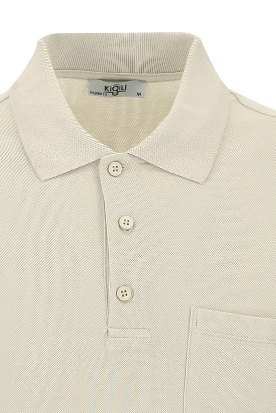 Erkek Giyim - Polo Yaka Regular Fit Nakışlı Tişört