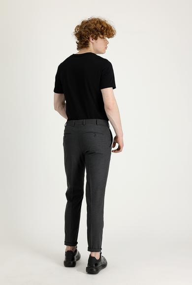 Erkek Giyim - KOYU FÜME 54 Beden Süper Slim Fit Likralı Klasik Pantolon