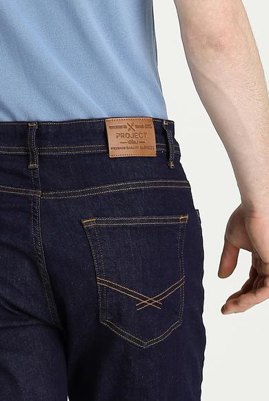 Erkek Giyim - KOYU LACİVERT 48 Beden Slim Fit Dar Kesim Likralı Denim Pantolon