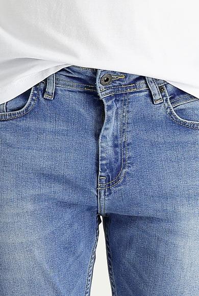 Erkek Giyim - HAVACI MAVİ 52 Beden Slim Fit Dar Kesim Likralı Denim Pantolon