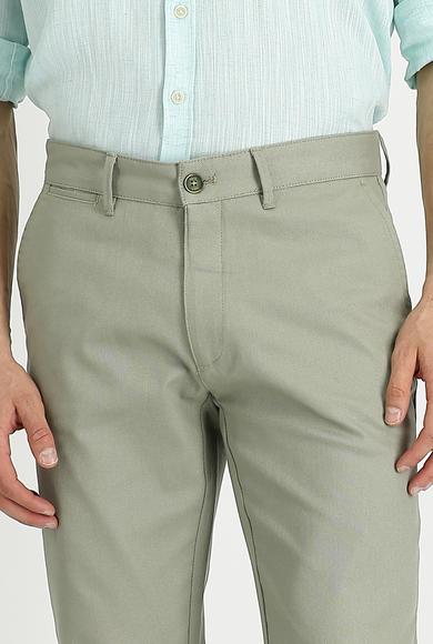 Erkek Giyim - ÇAĞLA YEŞİLİ 52 Beden Relax Fit Likralı Kanvas / Chino Pantolon
