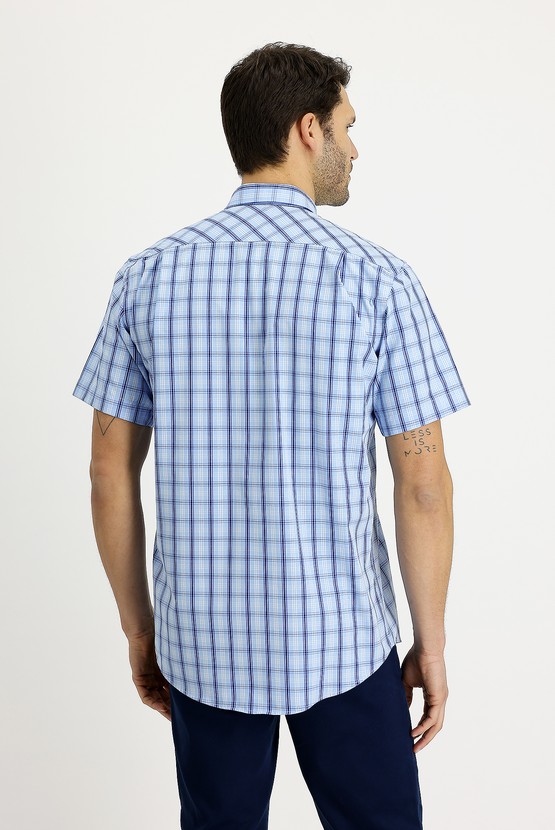Erkek Giyim - Kısa Kol Ekose Gömlek