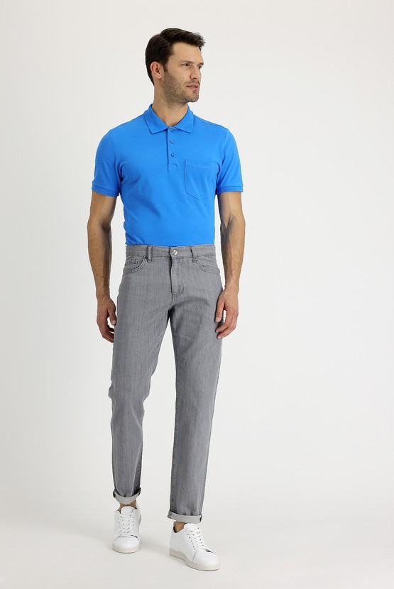 Erkek Giyim - Regular Fit Pamuk Denim Pantolon