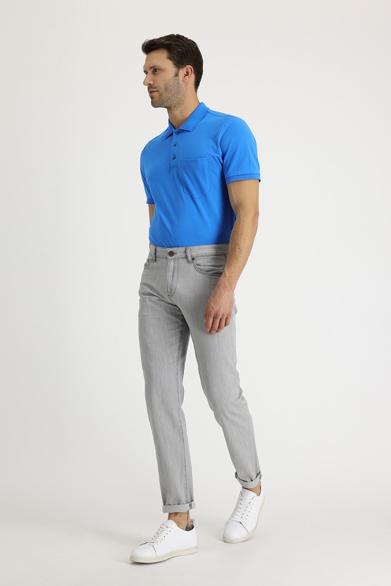 Erkek Giyim - Regular Fit Pamuk Denim Pantolon