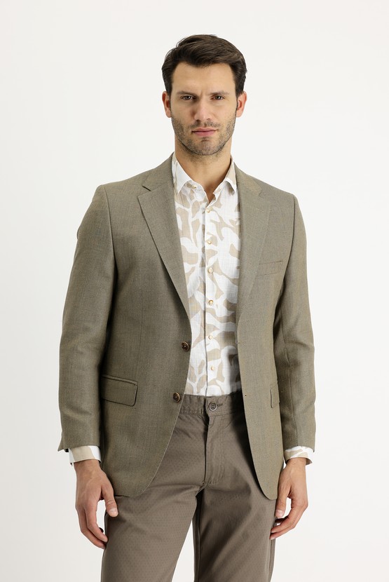 Erkek Giyim - Relax Fit Rahat Kesim Desenli Ceket