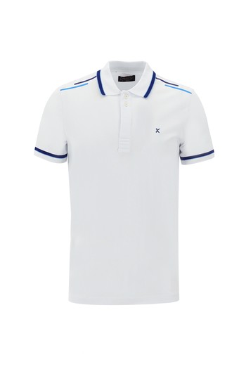 Polo Yaka Slim Fit Dar Kesim Nakışlı Pamuk Tişört