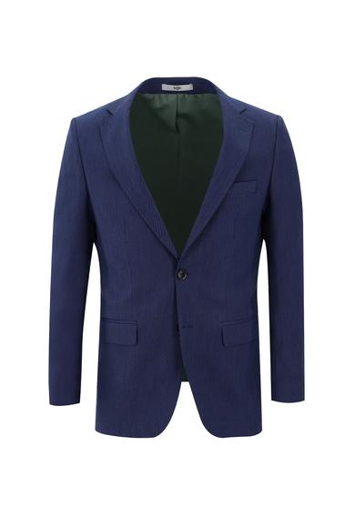 Erkek Giyim - KOYU MAVİ 52 Beden Regular Fit Desenli Ceket