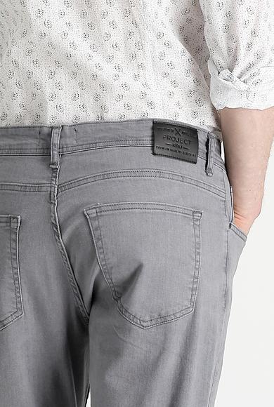 Erkek Giyim - ORTA GRİ 48 Beden Slim Fit Likralı Denim Pantolon