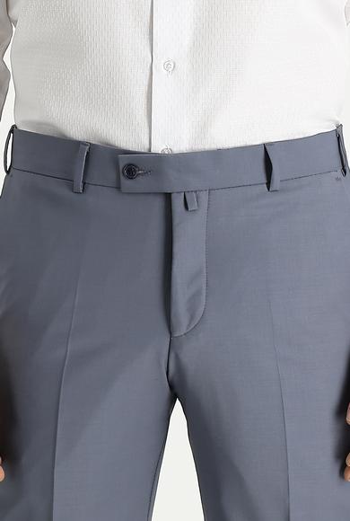 Erkek Giyim - ORTA GRİ 46 Beden Slim Fit Yünlü Klasik Pantolon