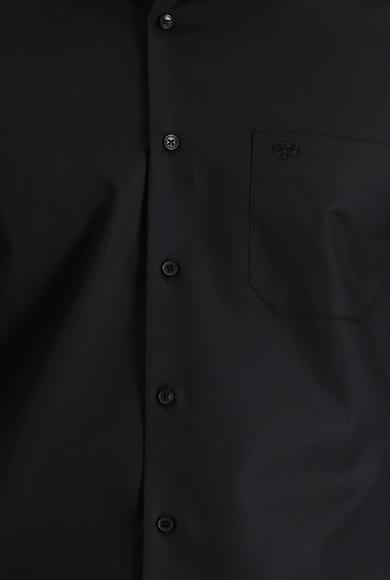 Erkek Giyim - SİYAH XL Beden Uzun Kol Non Iron Klasik Pamuklu Gömlek