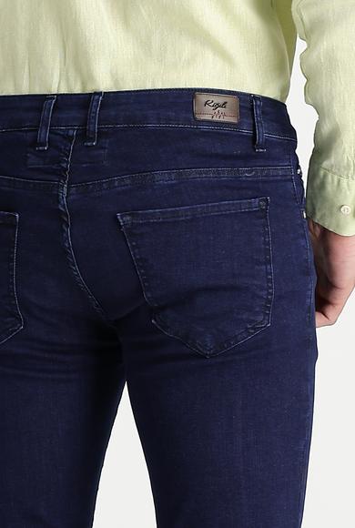 Erkek Giyim - KOYU LACİVERT 36 Beden Süper Slim Fit Likralı Denim Pantolon