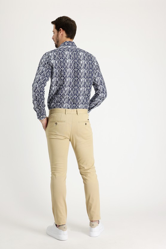 Erkek Giyim - Relax Fit Likralı Kanvas / Chino Pantolon