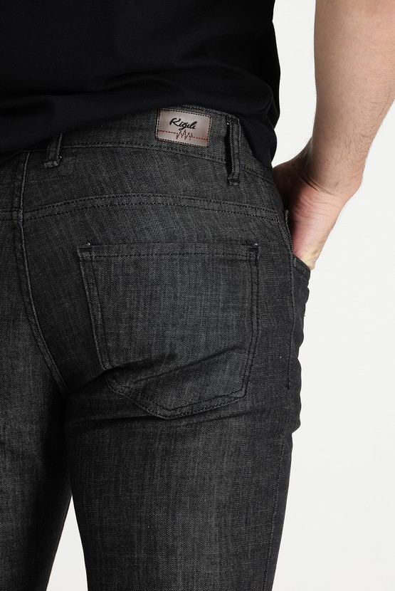 Erkek Giyim - Slim Fit Dar Kesim Likralı Denim Pantolon