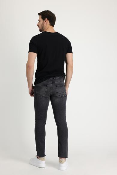 Erkek Giyim - SİYAH 54 Beden Slim Fit Likralı Denim Pantolon