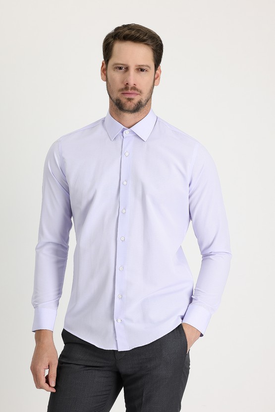 Erkek Giyim - Uzun Kol Slim Fit Dar Kesim Klasik Gömlek