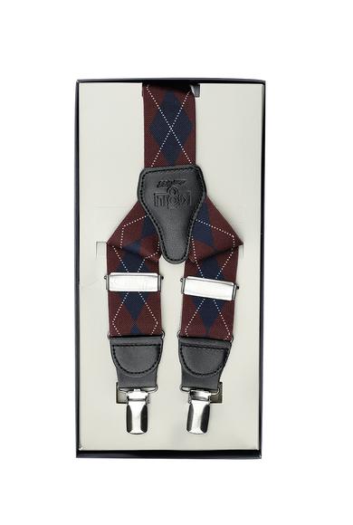Erkek Giyim - ŞARAP BORDO 135 Beden Desenli Pantolon Askısı