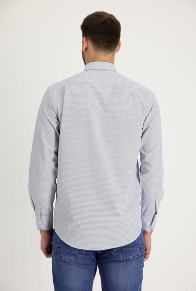 Erkek Giyim - AÇIK MAVİ S Beden Uzun Kol Regular Fit Ekose Gömlek