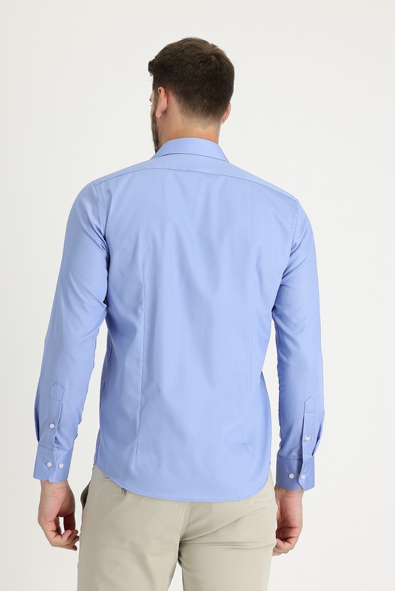 Erkek Giyim - Uzun Kol Slim Fit Non Iron Pamuklu Gömlek