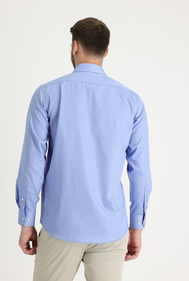 Erkek Giyim - AQUA MAVİSİ S Beden Uzun Kol Non Iron Klasik Pamuklu Gömlek
