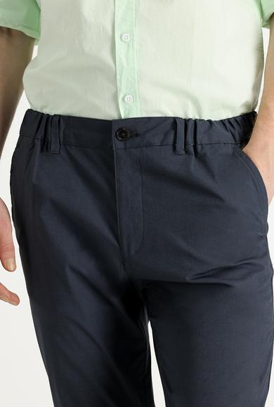 Erkek Giyim - ORTA ANTRASİT 48 Beden Slim Fit Likralı Kanvas / Chino Pantolon