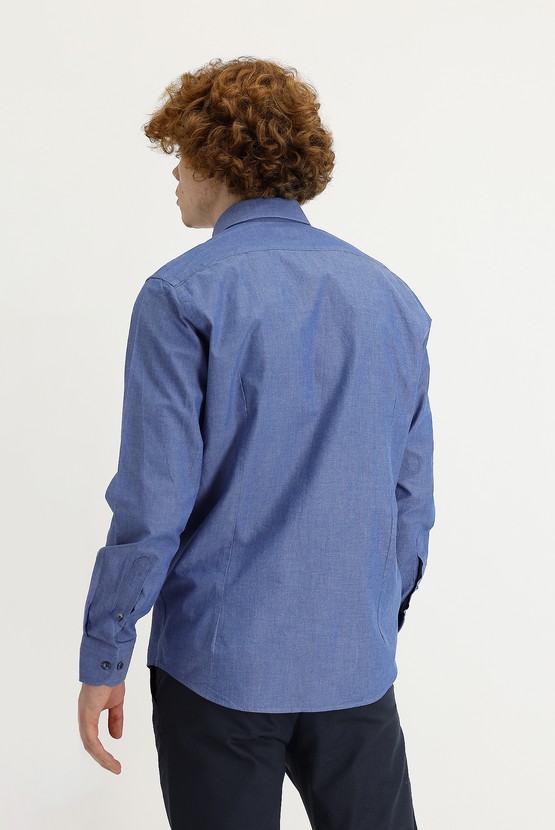 Erkek Giyim - Uzun Kol Slim Fit Pamuk Gömlek