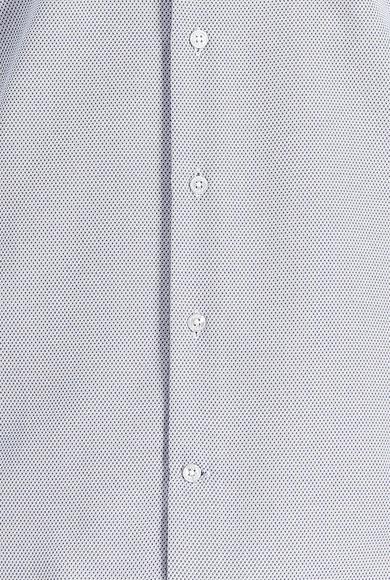 Erkek Giyim - AÇIK LACİVERT S Beden Uzun Kol Slim Fit Klasik Desenli Pamuklu Gömlek