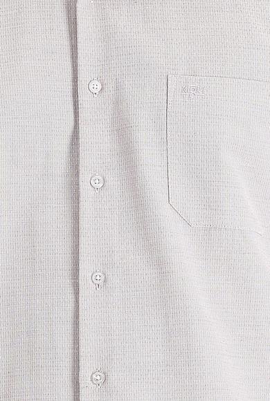 Erkek Giyim - AÇIK KIRMIZI XL Beden Uzun Kol Klasik Desenli Pamuklu Gömlek