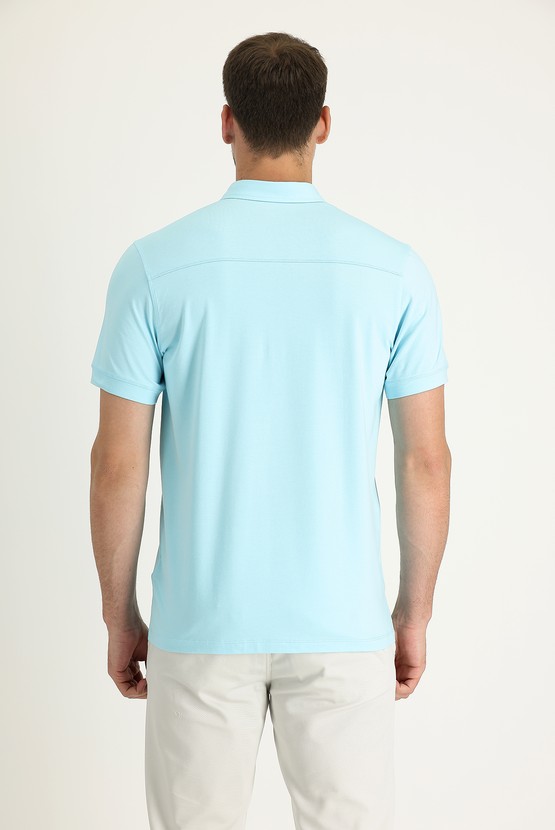 Erkek Giyim - Yarım İtalyan Yaka Regular Fit Süprem Tişört