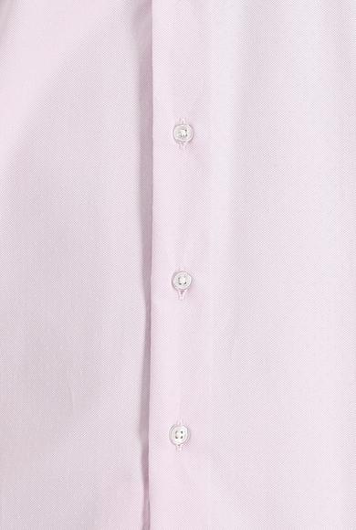 Erkek Giyim - TOZ PEMBE XL Beden Uzun Kol Slim Fit Klasik Desenli Pamuklu Gömlek