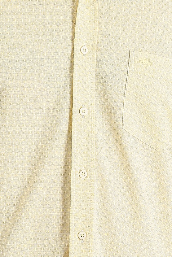 Erkek Giyim - Uzun Kol Relax Fit Rahat Kesim Desenli Pamuklu Gömlek
