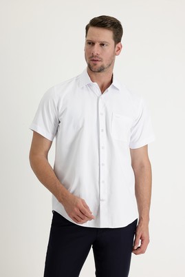 Beyaz
      
      Kısa Kol Regular Fit Desenli Gömlek