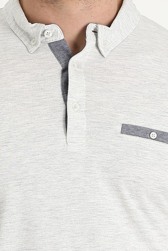 Erkek Giyim - Polo Yaka Slim Fit Dar Kesim Tişört Pamuklu