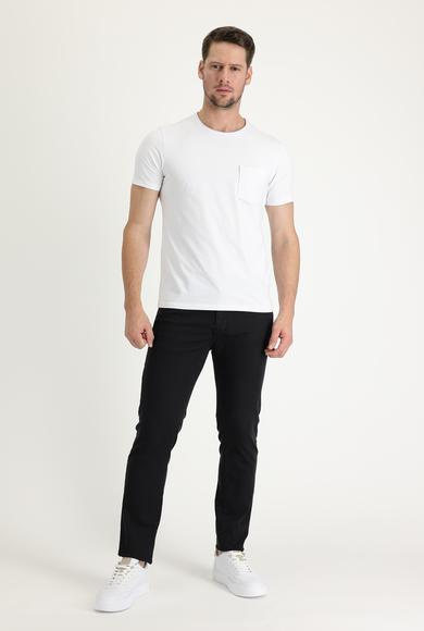 Erkek Giyim - SİYAH 34 Beden Süper Slim Fit Likralı Denim Pantolon
