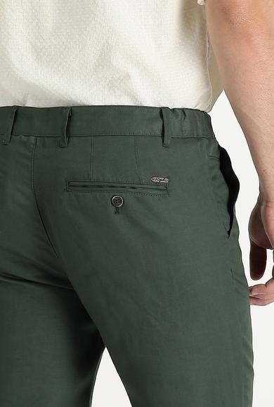 Erkek Giyim - YAG YESILI-OLIVE 52 Beden Regular Fit Kanvas / Chino Keten Pantolon