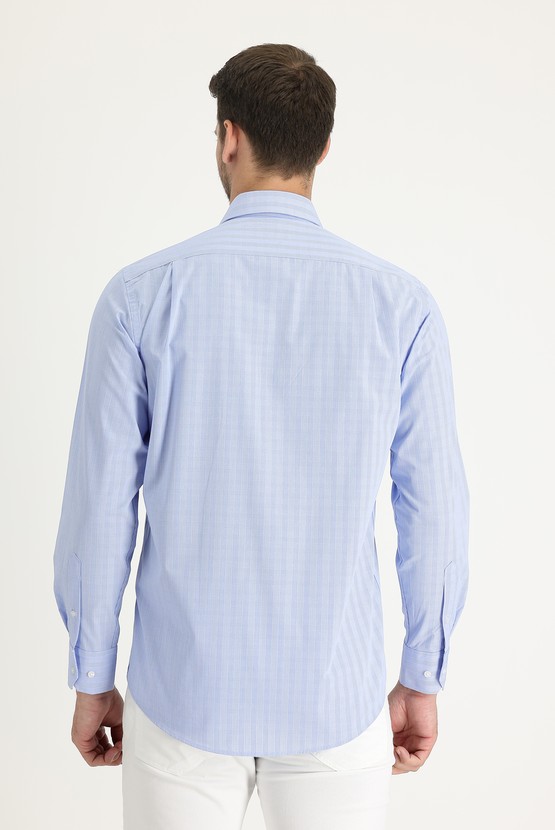 Erkek Giyim - Uzun Kol Klasik Ekose Pamuklu Gömlek