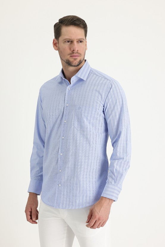 Erkek Giyim - Uzun Kol Klasik Ekose Pamuklu Gömlek