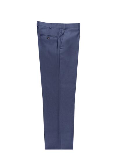 Erkek Giyim - HAVACI MAVİ 46 Beden Slim Fit Dar Kesim Desenli Klasik Pantolon