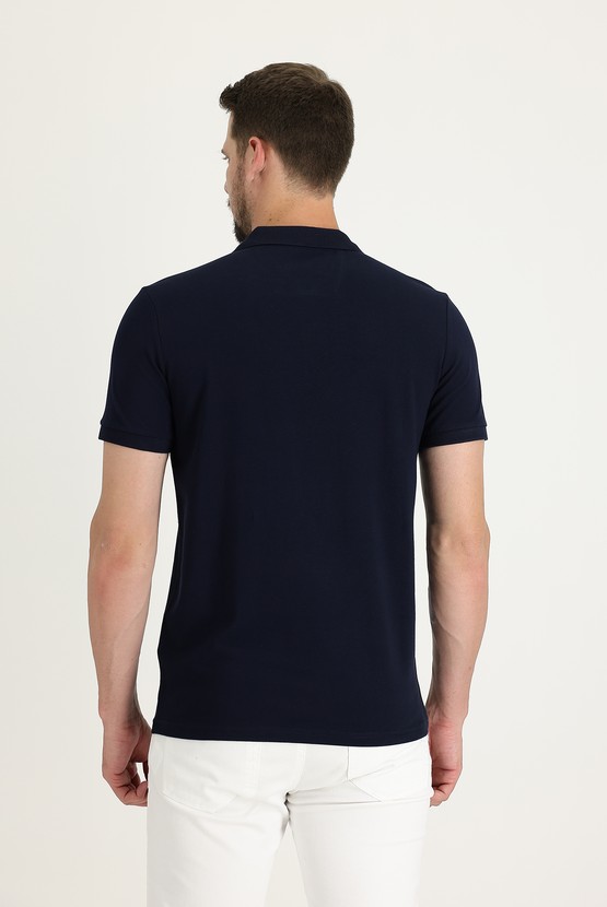 Erkek Giyim - Polo Yaka Baskılı Pamuk Tişört
