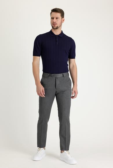 Erkek Giyim - AÇIK GRİ 56 Beden Likralı Klasik Kumaş Pantolon