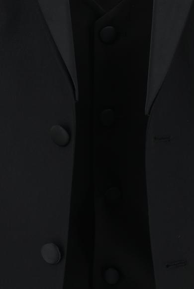 Erkek Giyim - Siyah 50 Beden Slim Fit Mono Yaka Smokin & Damatlık
