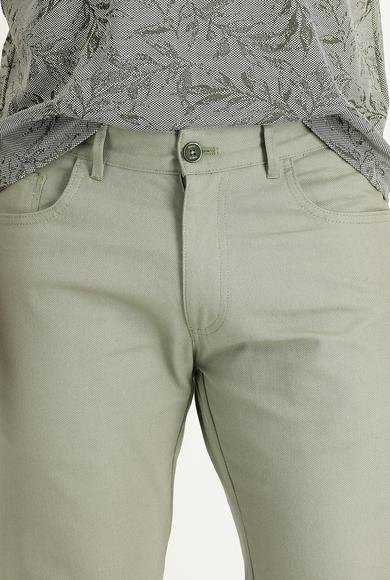 Erkek Giyim - AÇIK HAKİ 52 Beden Slim Fit Likralı Kanvas / Chino Pantolon