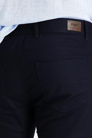 Erkek Giyim - KOYU LACİVERT 46 Beden Slim Fit Likralı Kanvas / Chino Pantolon