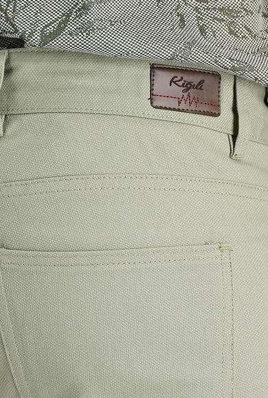 Erkek Giyim - AÇIK HAKİ 52 Beden Slim Fit Likralı Kanvas / Chino Pantolon