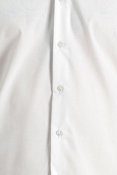 Erkek Giyim - BEYAZ M Beden Uzun Kol Slim Fit Klasik Pamuklu Gömlek