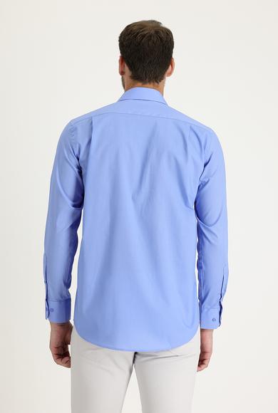 Erkek Giyim - AQUA MAVİSİ L Beden Uzun Kol Klasik Pamuklu Gömlek