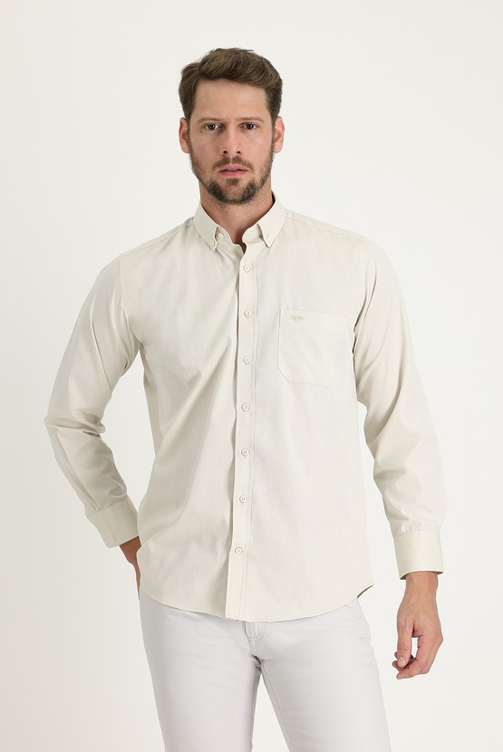 Erkek Giyim - Uzun Kol Regular Fit Pamuklu Gömlek