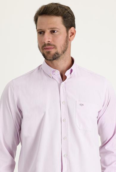 Erkek Giyim - LİLA XXL Beden Uzun Kol Regular Fit Pamuklu Gömlek