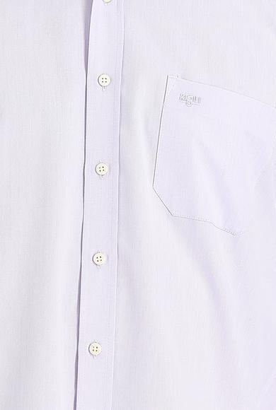 Erkek Giyim - AÇIK MOR 3X Beden Uzun Kol Regular Fit Pamuklu Gömlek