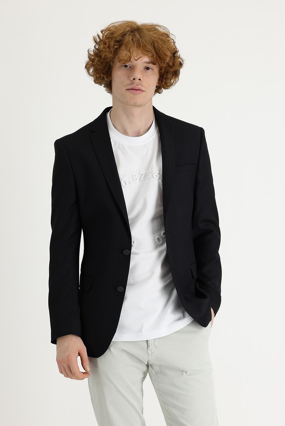 Erkek Giyim - Super Slim Fit Ekstra Dar Kesim Klasik Ceket